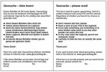 Stashnote für den Zufallsfinder